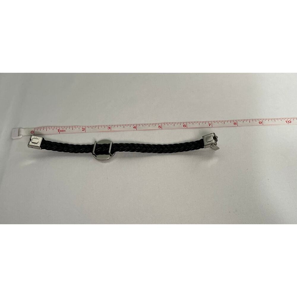 Louis Vuitton Monogram Canvas Adjustable Black Leather Bracelet - Picture 9 of 9